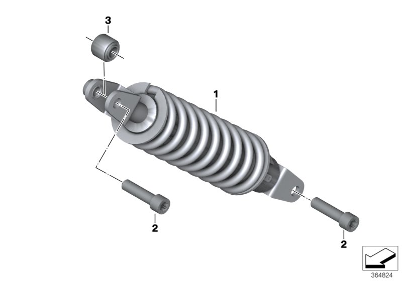 Spring strut, rear