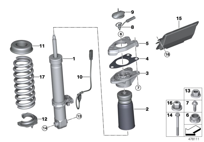Shock absorber, rear VDC
