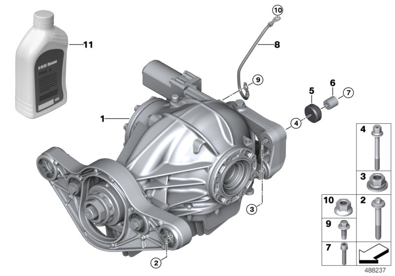 Rear axle differential / add-on parts
