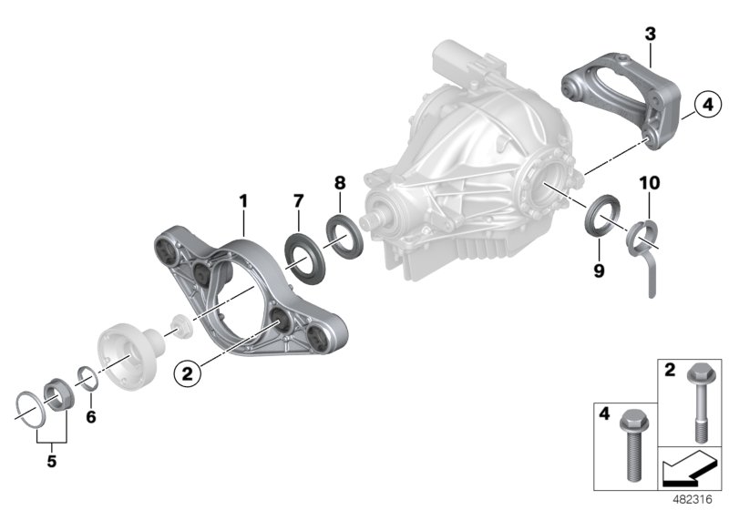 Rear axle diff, adapter / gaskets