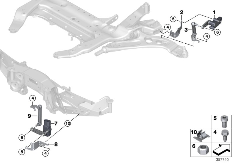 Headlight vertical aim control sensor