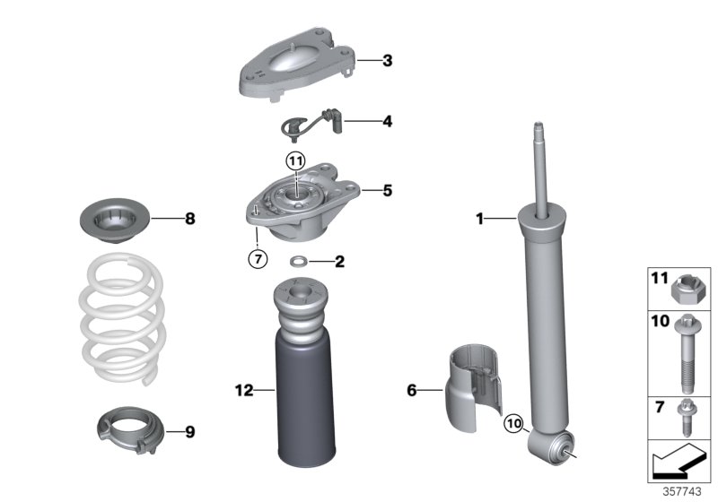 Shock absorber, rear VDC