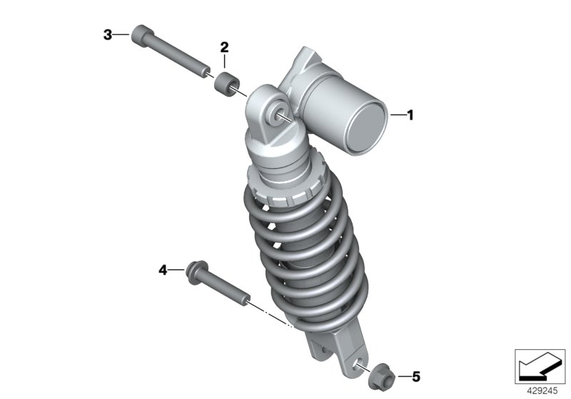 Spring strut, rear