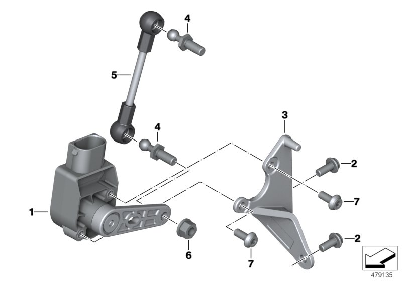 Level sensor, rear