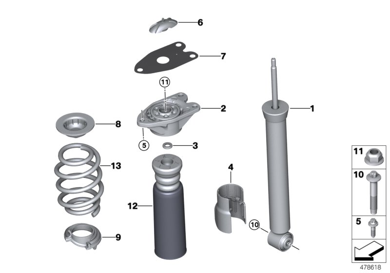 Shock absorber, rear