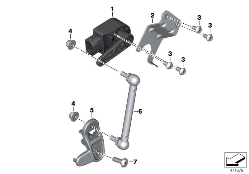 Level sensor, rear
