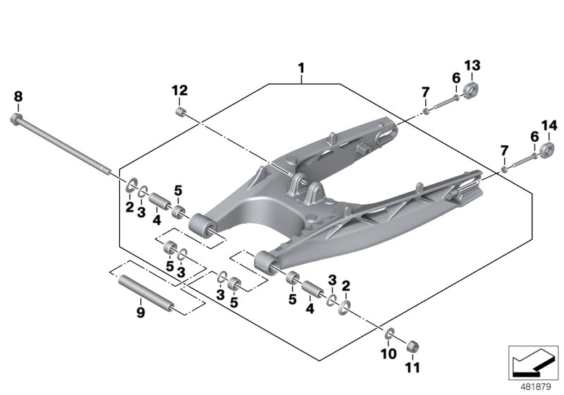 Rear wheel swinging arm