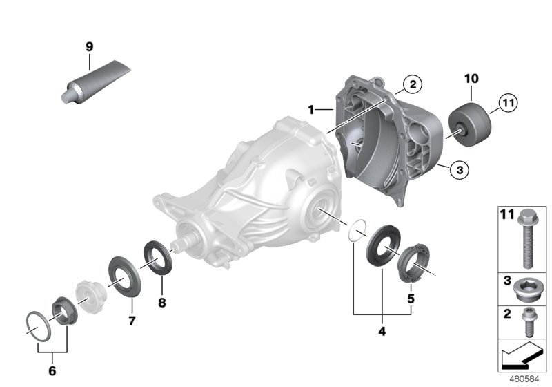 Rear-axle-drive parts