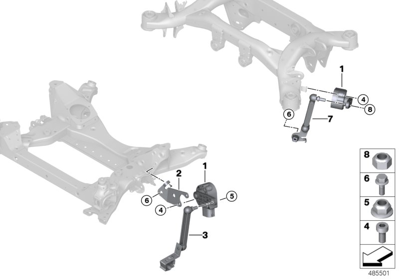Headlight vertical aim control sensor