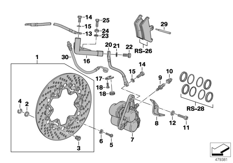Front wheel brake