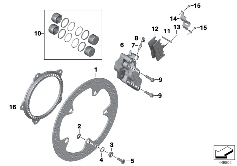 Front wheel brake