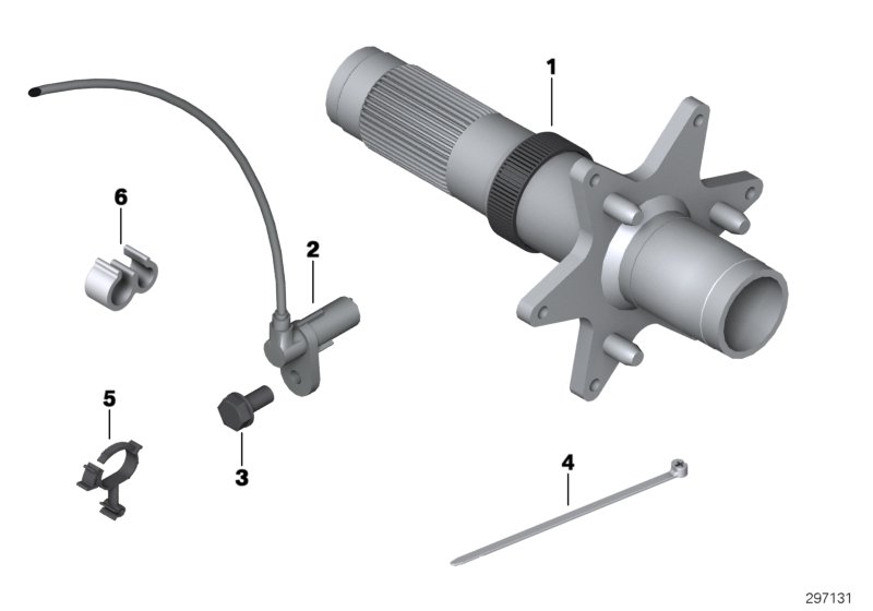Rear wheel brake, sensor/ring
