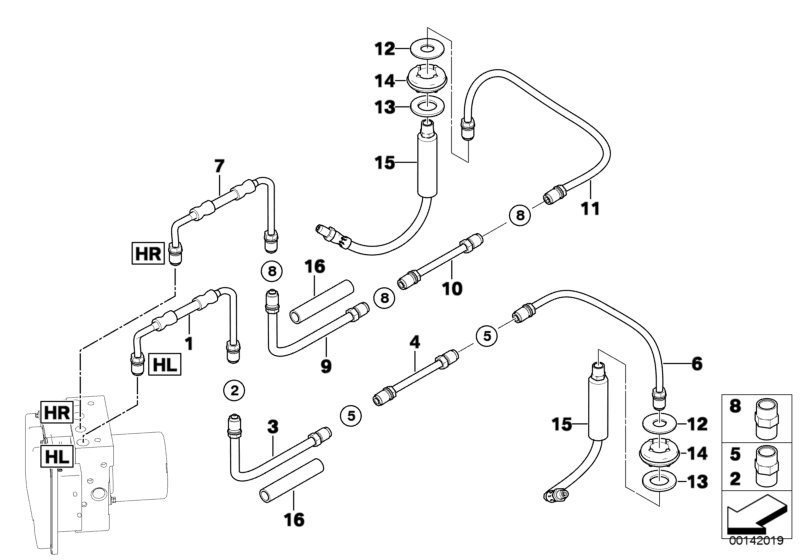 Brake pipe rear