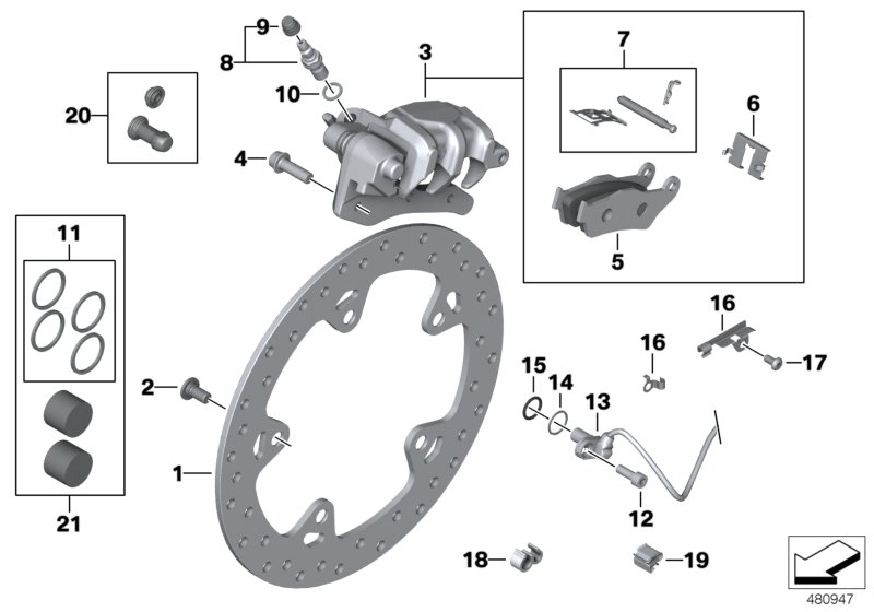 Rear wheel brake