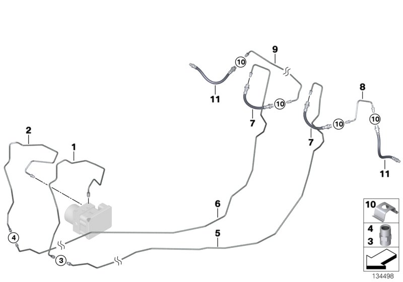 Brake pipe rear