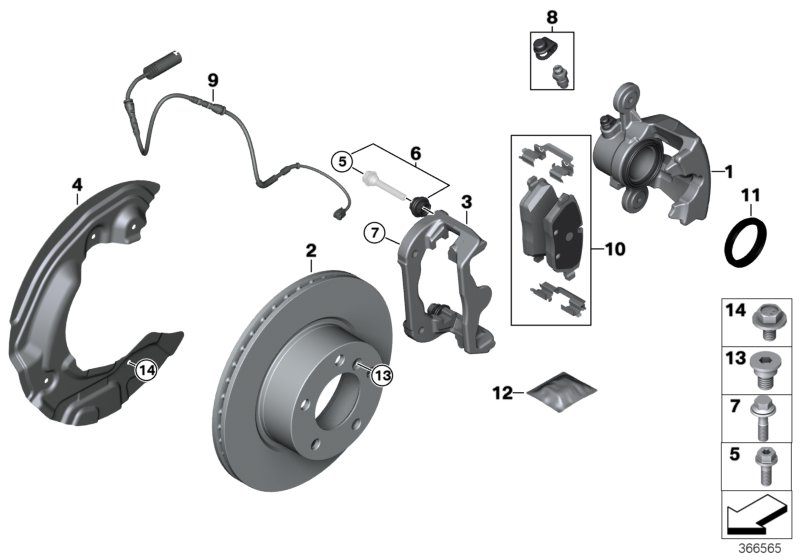 Front wheel brake, brake pad sensor