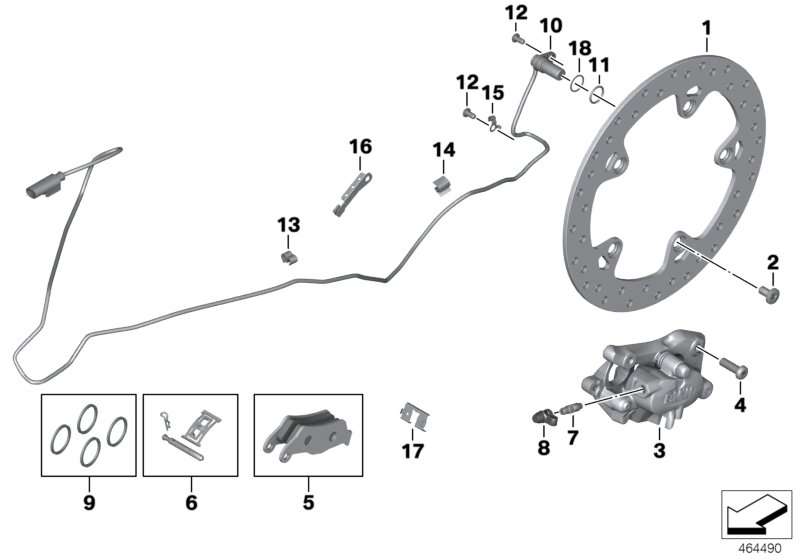 Rear wheel brake