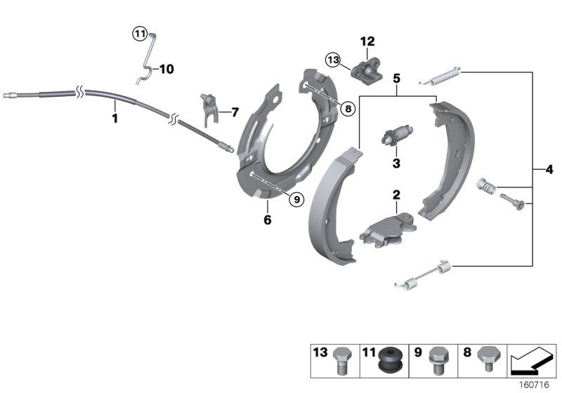 Parking brake/brake shoes