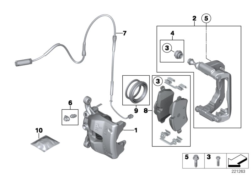 Front wheel brake, brake pad sensor