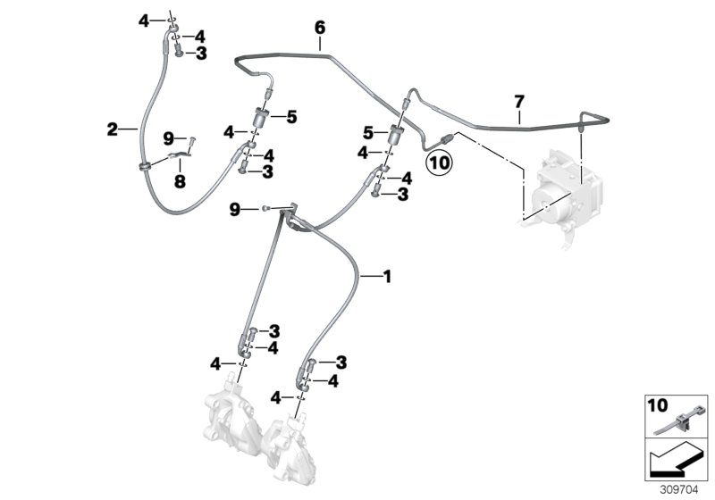 Brake line, ABS, front