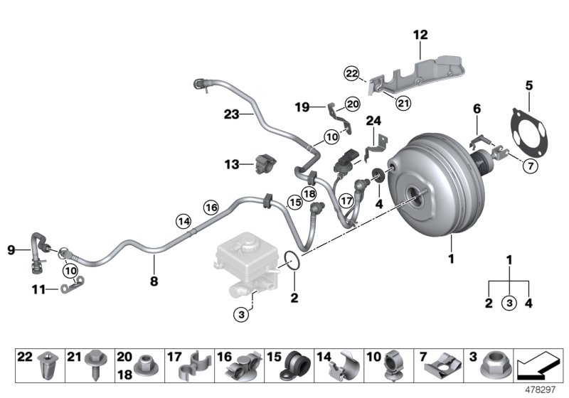 Power brake unit depression