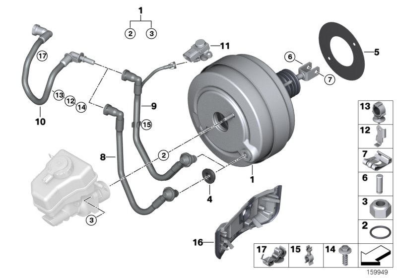 Power brake unit depression