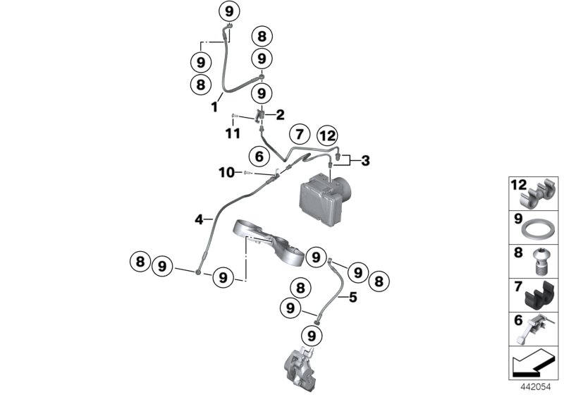 Brake pipe front ABS