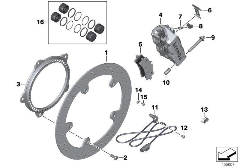 Front wheel brake