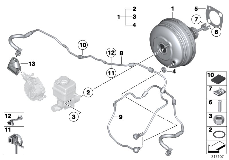 Power brake unit depression