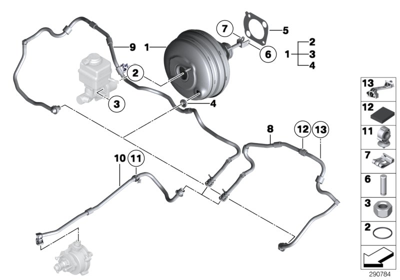Power brake unit depression