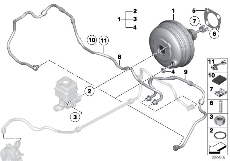 Power brake unit depression