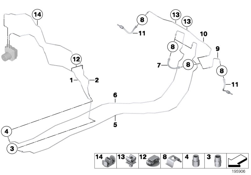 Brake pipe rear