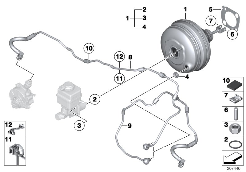 Power brake unit depression