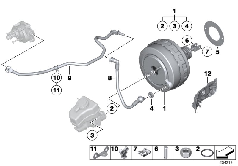 Power brake unit depression