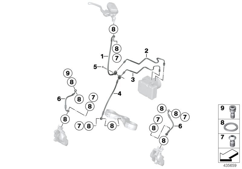 Brake pipe front ABS