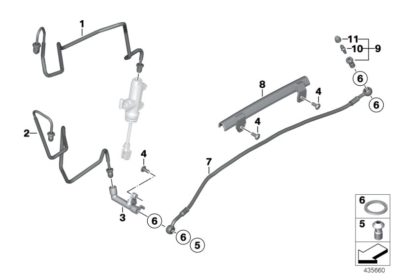 Brake pipe rear ABS