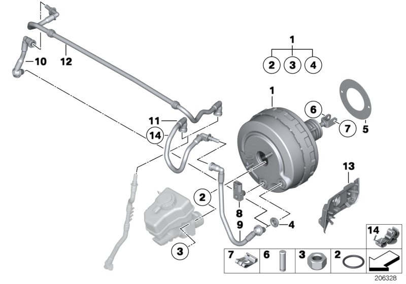 Power brake unit depression
