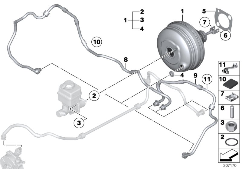 Power brake unit depression