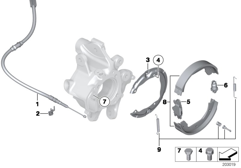 Parking brake/brake shoes