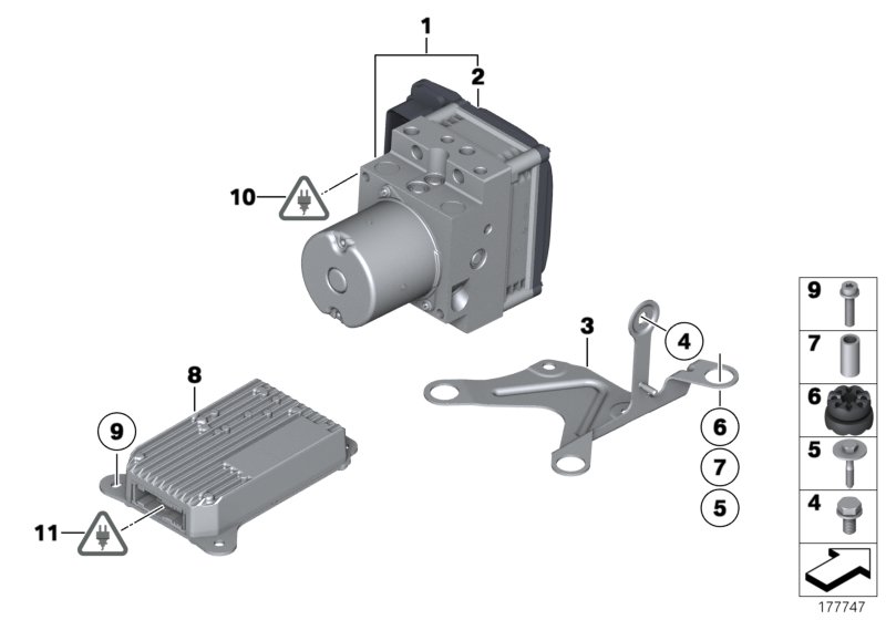 Hydro unit DSC/control unit/fastening