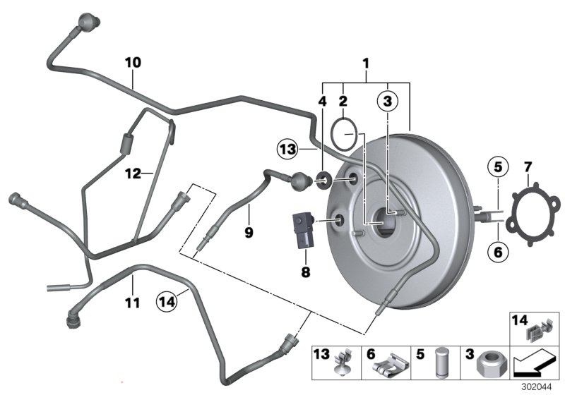 Power brake unit depression