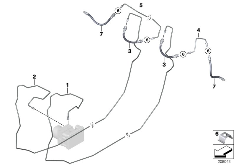 Brake pipe rear