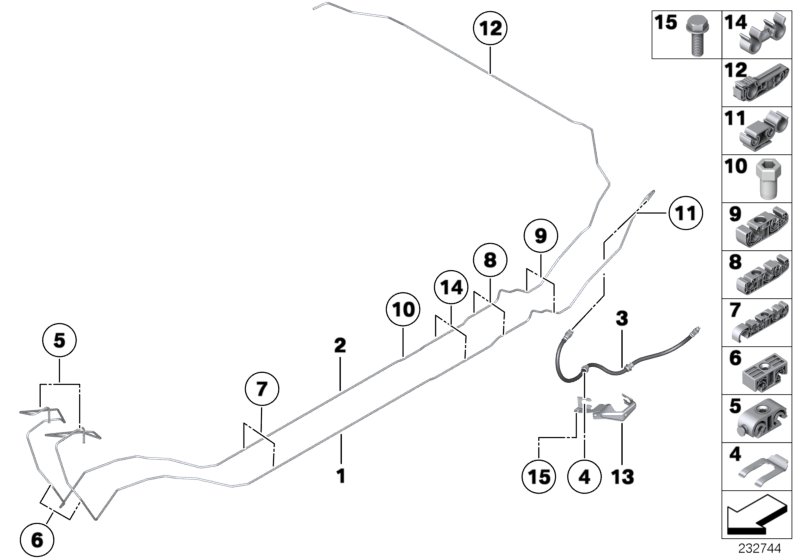 Brake pipe rear
