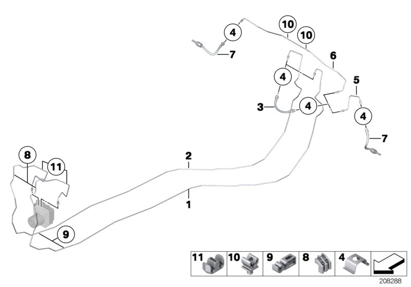 Brake pipe rear
