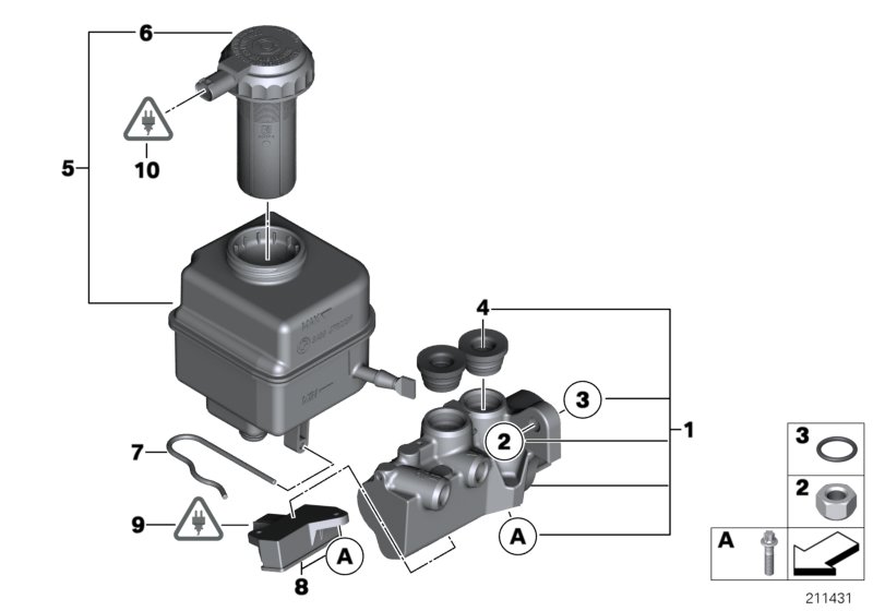 Brake master cylinder/expansion tank