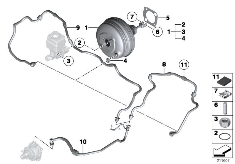 Power brake unit depression