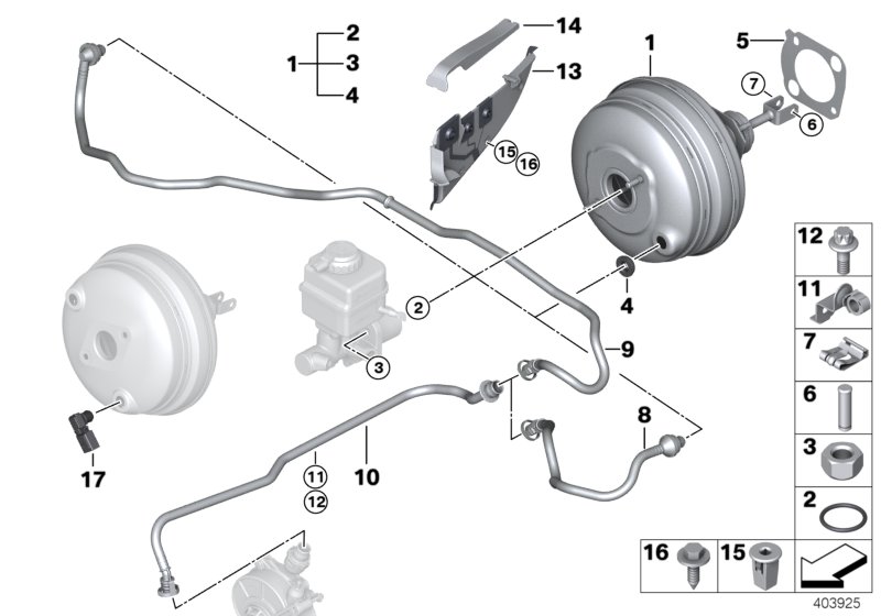 Power brake unit depression