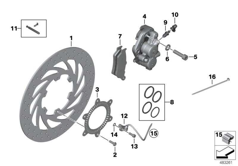 Front wheel brake