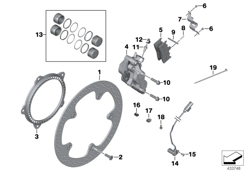 Front wheel brake