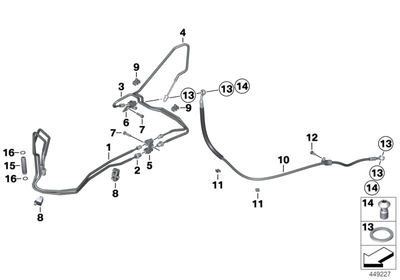Brake line, rear, I-ABS, Generation 2